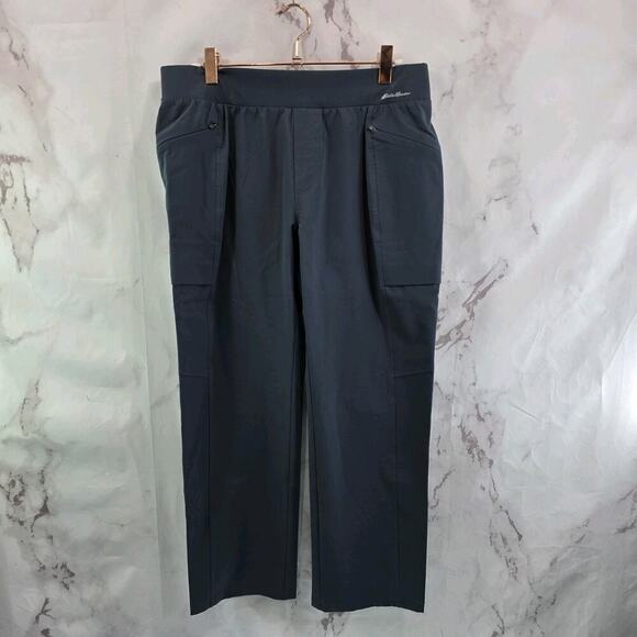 Eddie Bauer Pants Womens Medium Gray Travex Nylon Stretch Climb Pull Straight - Picture 1 of 11